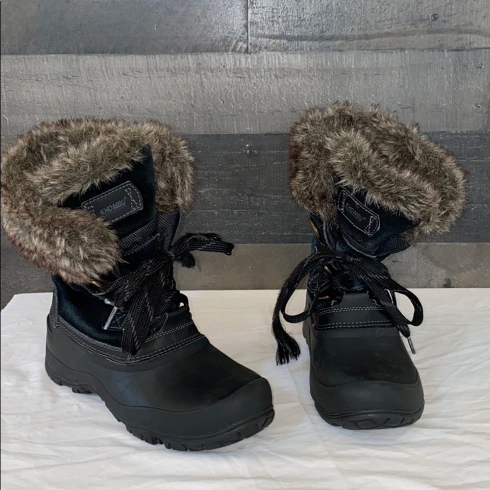 Black Khombu Faux Fur Snow Boots